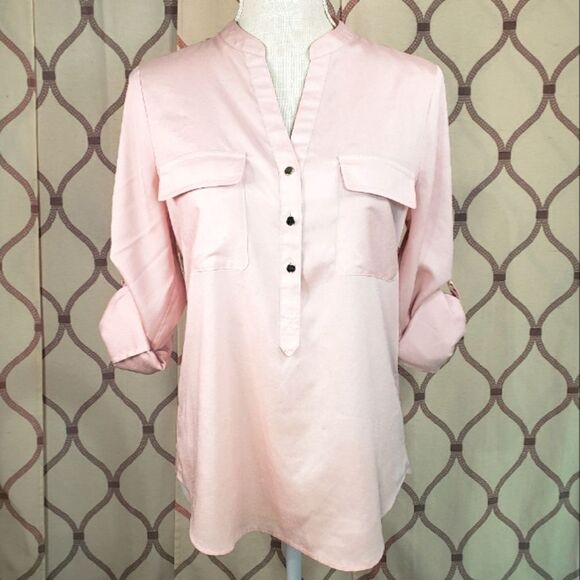 Adrienne Vittadini Studio Blouse Pink Size Small Petite - Picture 1 of 14